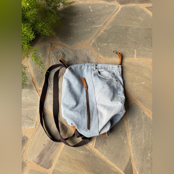 New?Free People-Upcycled Denim Backpack